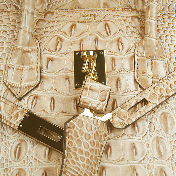 Replica Hermes Birkin 30CM Crocodile Head Veins Bag Earth Yellow 6088 On Sale